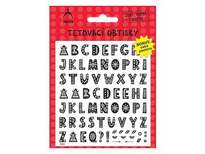 Dětské tetovací obtisky - abeceda 02