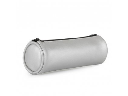 Pouzdro etue PU kulatá Metallic stříbrná