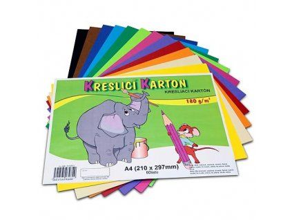 114406 karton a4 180g mix barev 60 listu