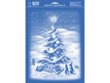 Okenní folie vánoční 50x35 - Velký vánoční strom