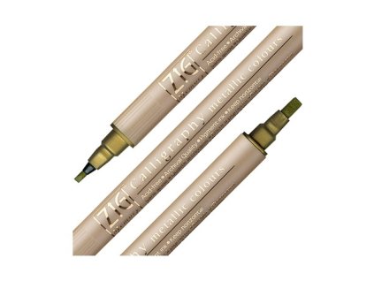 gold dwustronny pisak calligraphy metallic colours kuretake