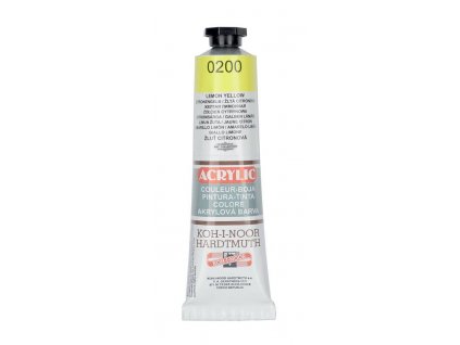Barva acrylová KOH-I-NOOR 40 ml žlutá citron. 0200