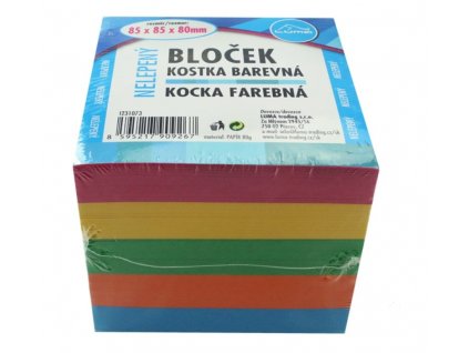 Bloček KOSTKA barevná 85 x 85 x 80mm, nelepená LUMA