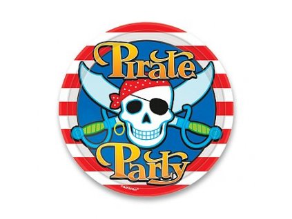 Papírové talířky Pirate Party, prům. 22,8 cm(8ks)