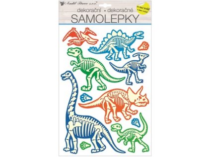 Samolepka na zeď svítící ve tmě 41 x 25 cm, dinosauři