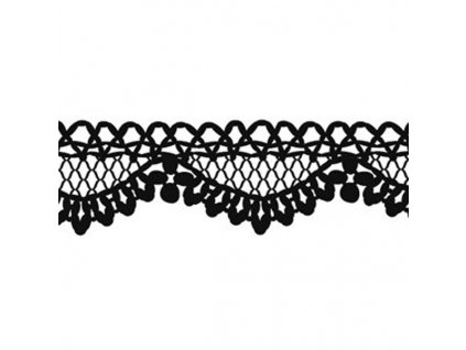 Samolepicí papírová washi páska - černá krajka (1ks)