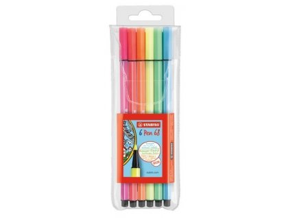 STABILO Pen 68 neon, 6ks, wallet