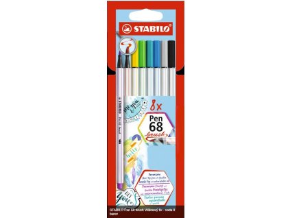 STABILO Pen 68 brush, 8ks, cardboard wallet