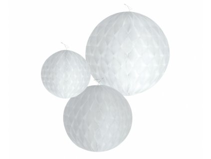 Dekorační koule bílá 3kusy (15 cm, 20 cm, 25 cm)