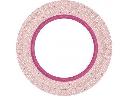 Papírový talířek BIO 22 cm Rice Pink 10ks