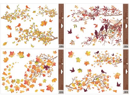 Okenní fólie podzimní větve 30 x 42 cm