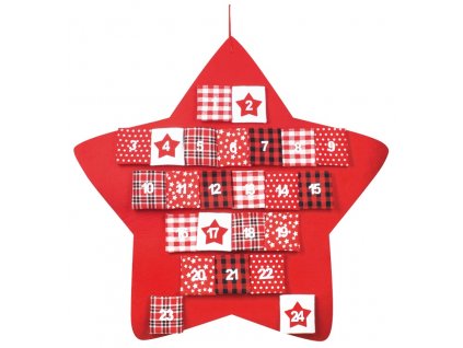 Adventní kalendář hvězda 70 cm, červený