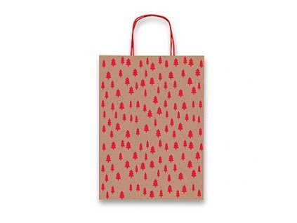 Vánoční papírová taška SADOCH Kraft Natale S,červená