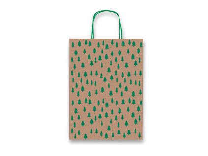 Vánoční papírová taška SADOCH Kraft Natale S, zelená