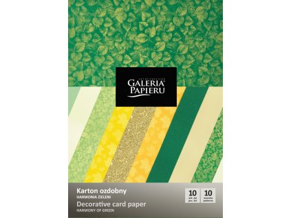 Sada dekorativních papírů Elegantní zelená 210-250g, 10ks