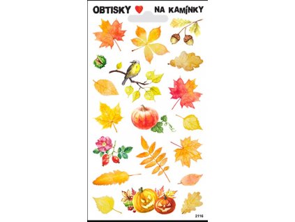 Obtisky na kamínky - lístečky a dýně