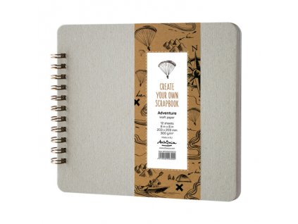 Album kroužkové Scrapbook Adventure kraft (300g/m2, 12 listů) 20,3x20,3cm