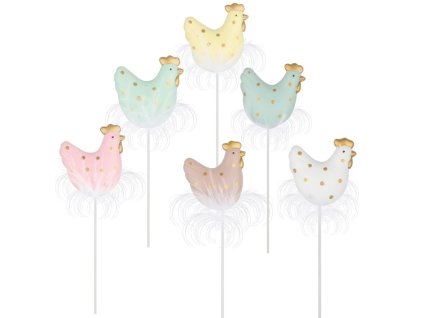 Slepička s peřím 6 cm + špejle