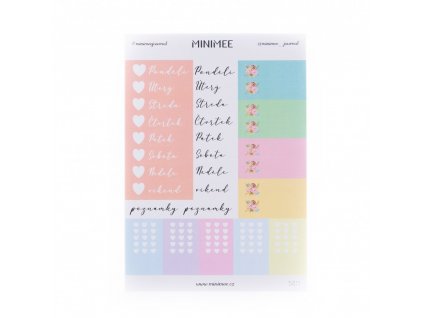 157552 papirove samolepky v arsiku a5 barevna lepitka dny v tydnu