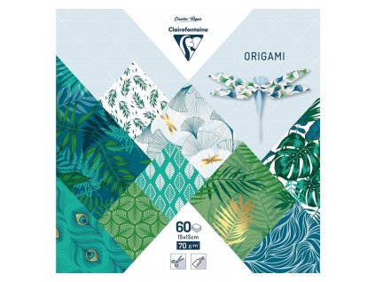 origami papir modre tony kvetinove