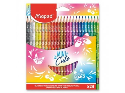 Pastelky trojboké MAPED Mini Cute 24 ks, BL