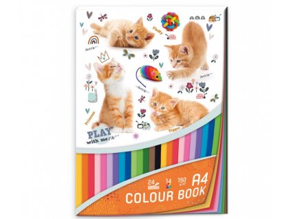 Blok barevných papírů A4 Cats