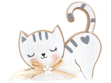 Kočka dřevěná na postavení 14 cm