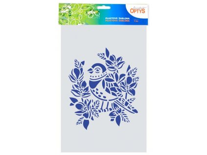 Šablona Ptáček s květy