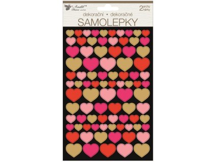 Samolepky srdce 14 x 25 cm 2 archy