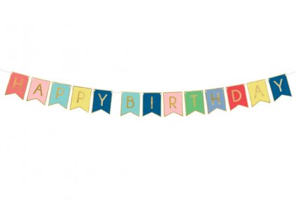 Banner Happy Birthday, mix, 15 x 175 cm