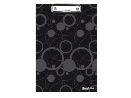 Deska s klipem A4 "Black and White"  černá
