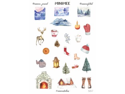 174471 papirove samolepky v arsiku a5 zimni pohoda