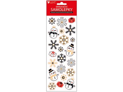 Samolepky s ražbou v lesku sněhuláci 10,5 x 30,5 cm