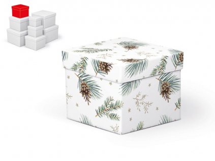 Krabice dárková vánoční C-V006-C 12x12x10cm