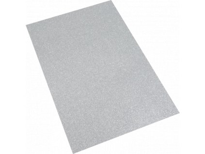 Pěnová guma A4 glitr stříbrná EG-015