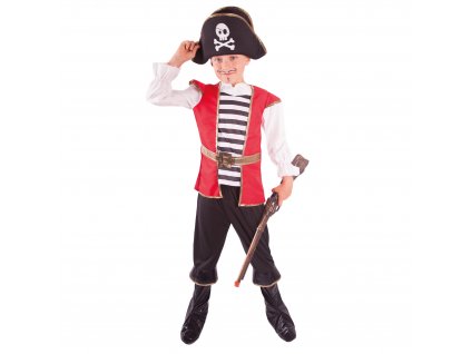 Kostým pirát s kloboukem M EKO