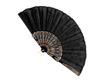 Vějíř černý látkový