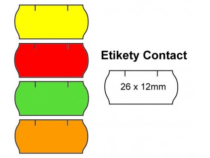 Cenové etikety 26x12 Contact červené