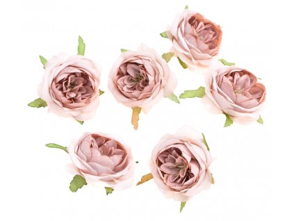 Květiny látkové kamélie světle růžové 5cm 6ks
