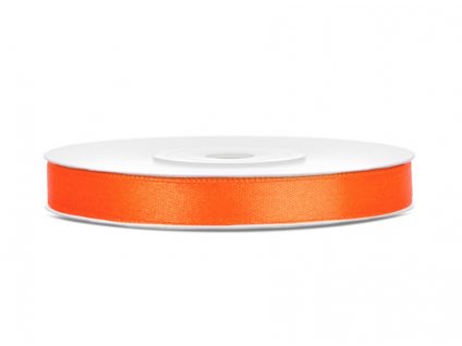 Stuha saténová 6mm/25m oranžová