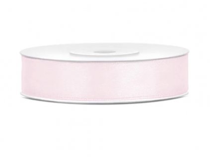 Stuha saténová 12mm/25m light powder pink