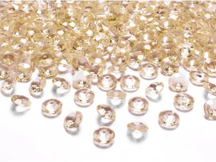 Kamínky dekorativní Diamanty 12mm, 100ks zlaté