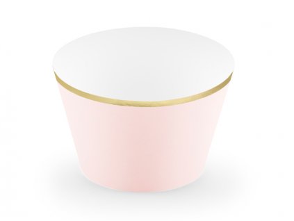 Obal - košíček na cupcake růžový/ 4,8 x 7,6 x 4,6cm 6ks