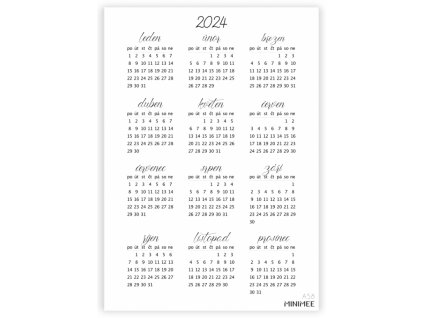Papírové samolepky v aršíku A5 Kalendáříky 2024