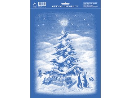 Okenní folie vánoční bez glitrů 25x35 - Vánoční strom