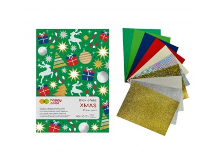 Papíry A5, XMAS effect, 10 listů 150 - 230g