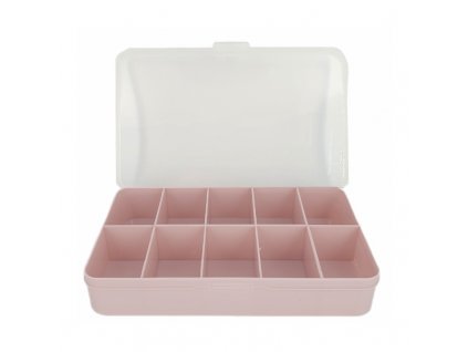 Plastový růžový box, organizér 14,5x9x3cm