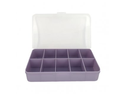 Plastový fialový box, organizér 14,5x9x3cm