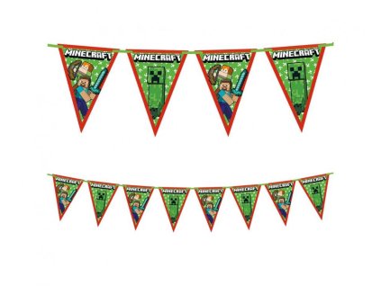 Party vlaječková girlanda Minecraft 230 cm