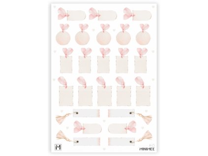 Papírové samolepky v aršíku A5 Krémové samolepky